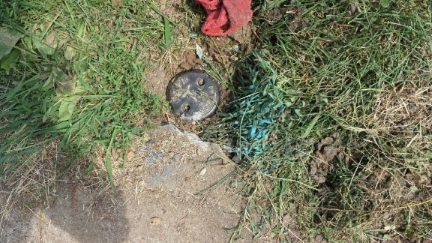 Sewer marker, needing replacement